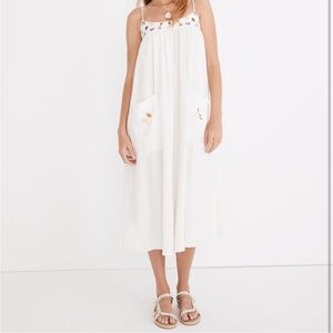 NWT Madewell Fresca Embroidered White Fruit Midi Dress